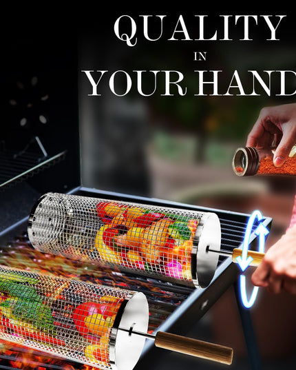 Torocky Rolling Grilling Basket with Handle