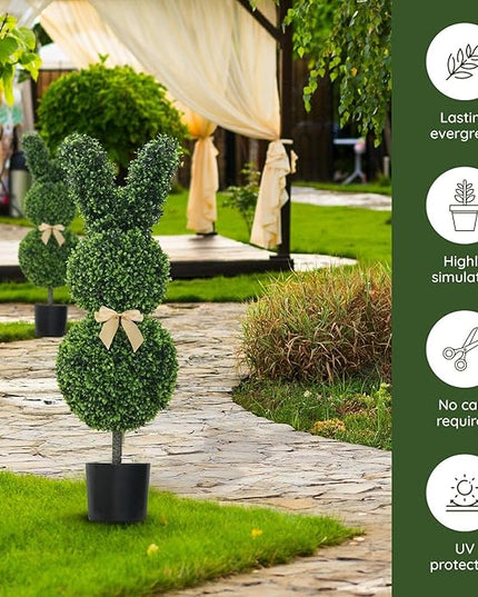 Torocky Artisan-Crafted Bunny Topiary Trees