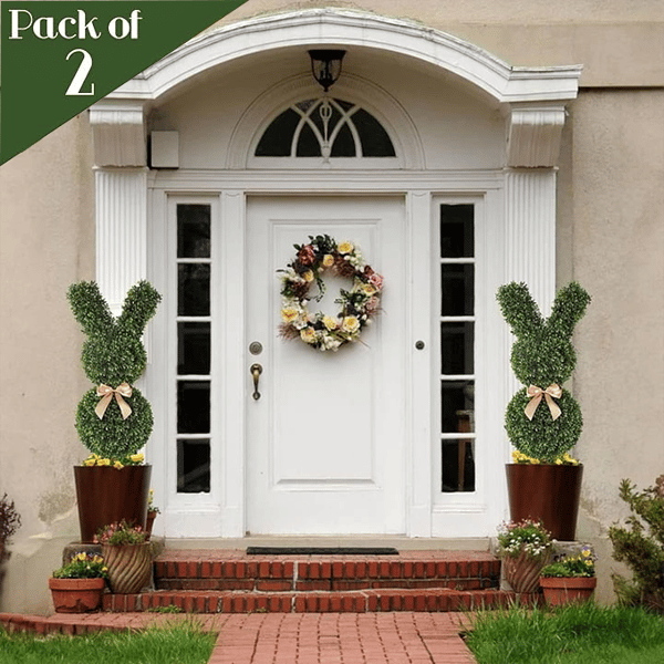 Torocky Artisan-Crafted Bunny Topiary Trees