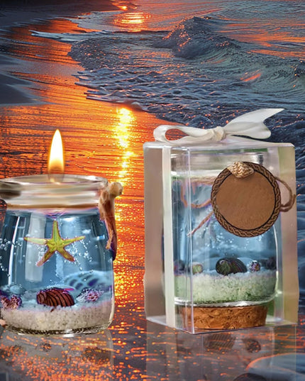 Torocky Ocean Theme Blue Purple Pink Gel Candle