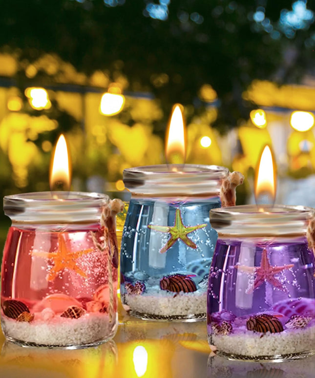 Torocky Ocean Theme Blue Purple Pink Gel Candle