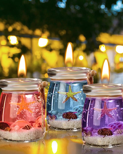 Torocky Ocean Theme Blue Purple Pink Gel Candle